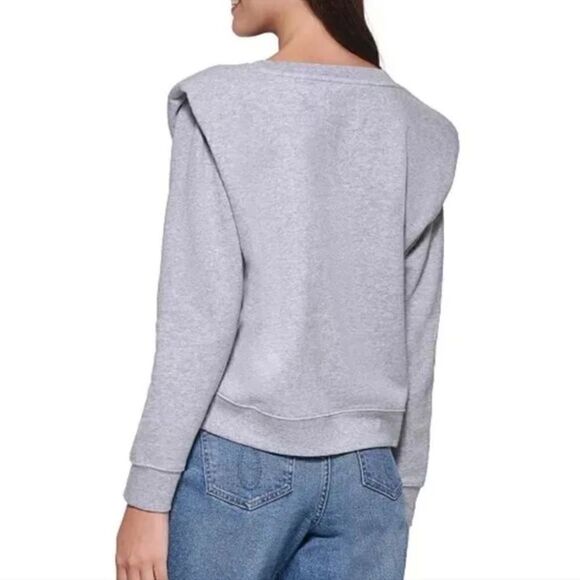 NWT Calvin Klein sweatshirt string shoulder pads grey size medium - Picture 1 of 16